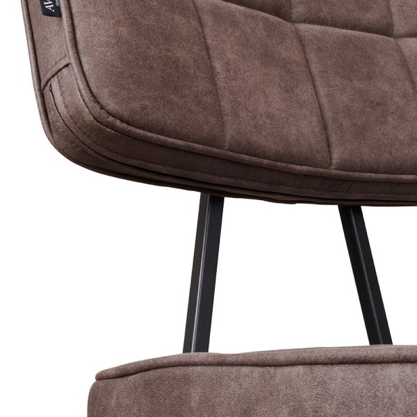 Polsterbarhocker Lucca-Bar Brown mit Metallgestell für Gastronomie
