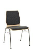 Konferenzstuhl Eruno-220 mit Sitz und Rückenpolster, verchromtem Metallgestell, stapelbar Konferenzstuhl Eruno-220 mit Sitz und Rückenpolster, verchromtem Metallgestell, stapelbar
