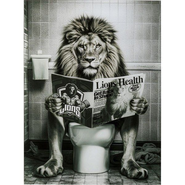 Glasbild Bath Lion