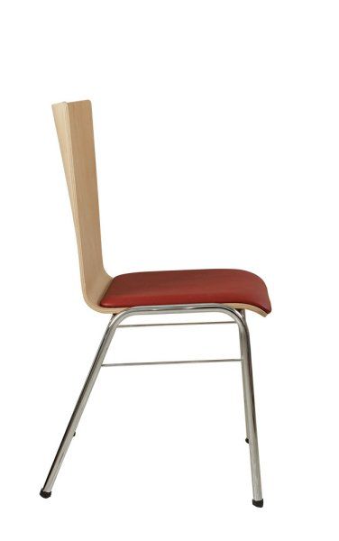 Konferenzstuhl Eruno-310 mit gepolsterten Sitz, verchromtem Metallgestell, stapelbar Seitenansicht