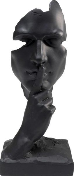 Deko Objekt Quiet Face Schwarz 31cm