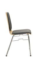 Vorschau: Konferenzstuhl Eruno-220 mit Sitz und Rückenpolster, verchromtem Metallgestell, stapelbar Braun Seitenansicht Vorschau: Konferenzstuhl Eruno-220 mit Sitz und Rückenpolster, verchromtem Metallgestell, stapelbar Braun Seitenansicht