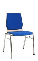 Vorschau: Konferenzstuhl Eruno-220 mit Sitz und Rückenpolster, verchromtem Metallgestell, stapelbar Blau Vorschau: Konferenzstuhl Eruno-220 mit Sitz und Rückenpolster, verchromtem Metallgestell, stapelbar Blau
