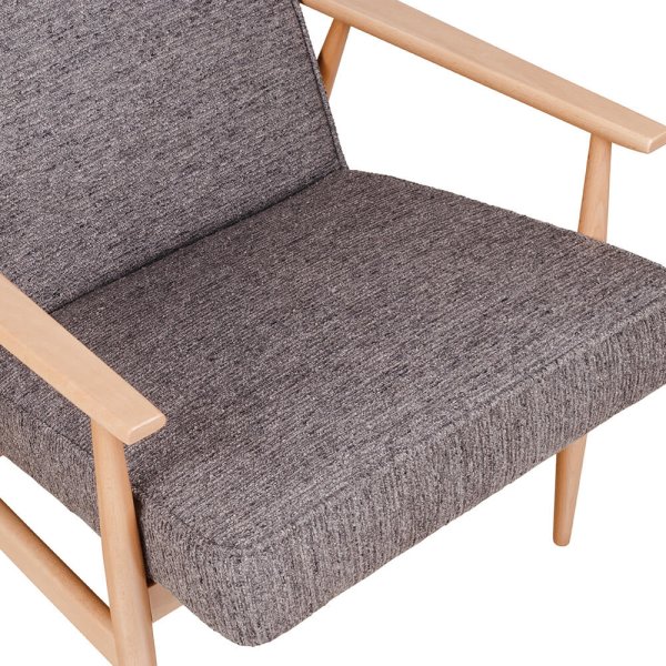 Loungesessel Valara aus Buchenholz mit gepolsterter Sitzfläche