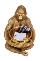 Deko Figur Gorilla Holding Bowl Gold 41cm Deko Figur Gorilla Holding Bowl Gold 41cm