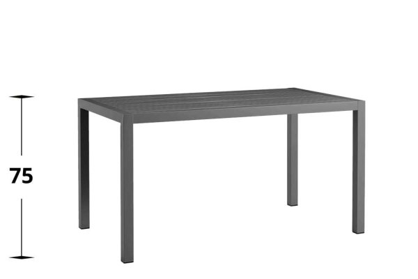 Metalltisch Cordone Anthrazit 140