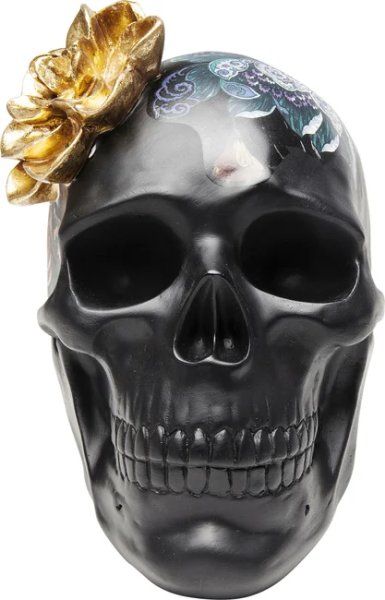 Deko Objekt Flower Skull 22cm
