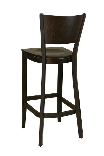 Klassischer Barhocker aus Buchenholz in hellem Beizton Wenge