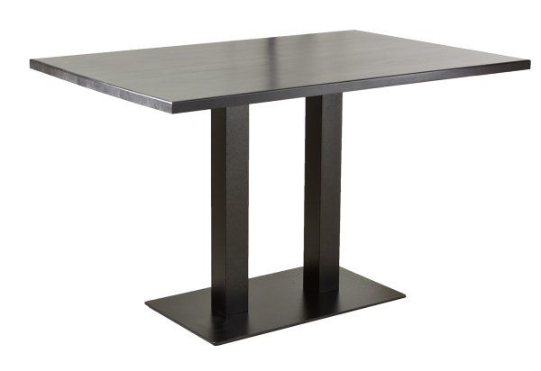 Tischgestell aus Metall mit zwei Säulen - Marino-TGF-C-407 Anwendungsbeispiel mit Platte Melaminharz 25 mm