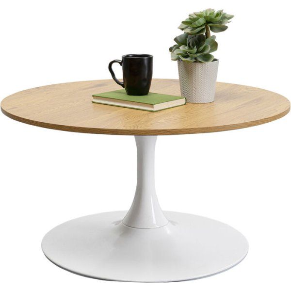 Couchtisch Schickeria Eiche Weiß Ø80cm